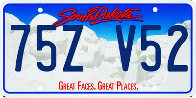 SD license plate 75ZV52