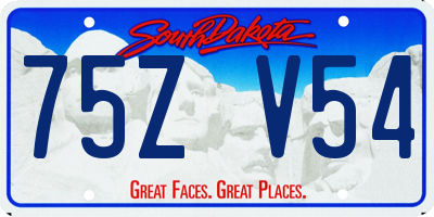 SD license plate 75ZV54