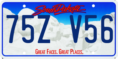 SD license plate 75ZV56