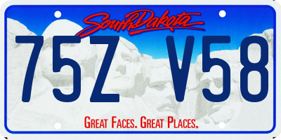 SD license plate 75ZV58