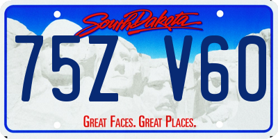 SD license plate 75ZV60