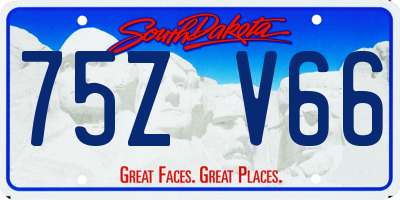 SD license plate 75ZV66