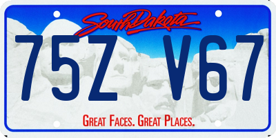 SD license plate 75ZV67