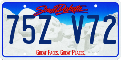 SD license plate 75ZV72