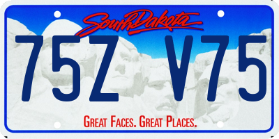 SD license plate 75ZV75