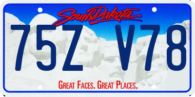 SD license plate 75ZV78
