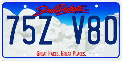 SD license plate 75ZV80