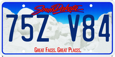 SD license plate 75ZV84