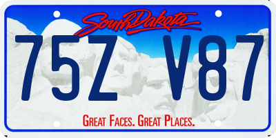 SD license plate 75ZV87