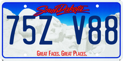 SD license plate 75ZV88