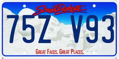SD license plate 75ZV93