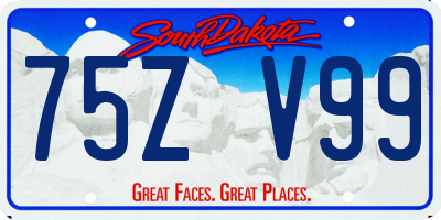 SD license plate 75ZV99