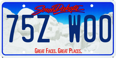 SD license plate 75ZW00