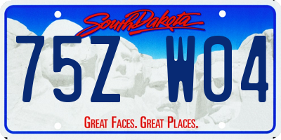SD license plate 75ZW04