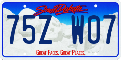 SD license plate 75ZW07
