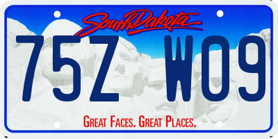 SD license plate 75ZW09