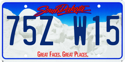SD license plate 75ZW15