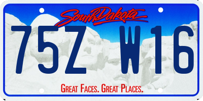 SD license plate 75ZW16