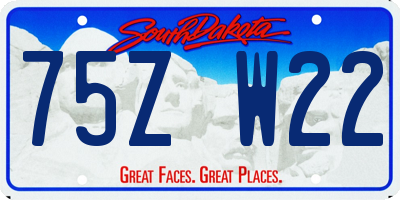 SD license plate 75ZW22