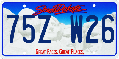 SD license plate 75ZW26