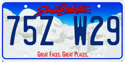 SD license plate 75ZW29