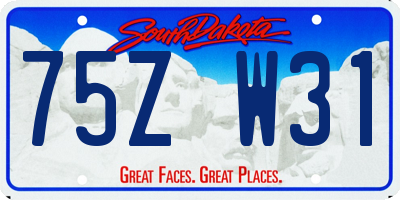 SD license plate 75ZW31