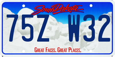 SD license plate 75ZW32