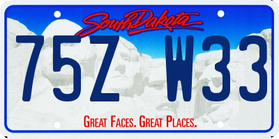SD license plate 75ZW33