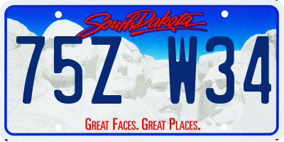 SD license plate 75ZW34