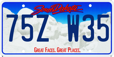 SD license plate 75ZW35