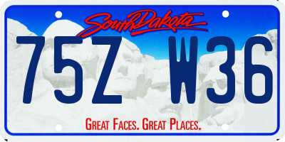 SD license plate 75ZW36