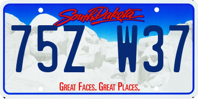 SD license plate 75ZW37