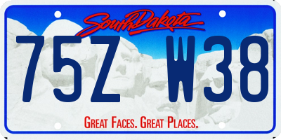 SD license plate 75ZW38