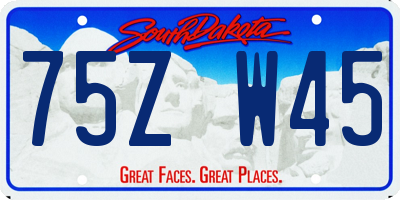 SD license plate 75ZW45