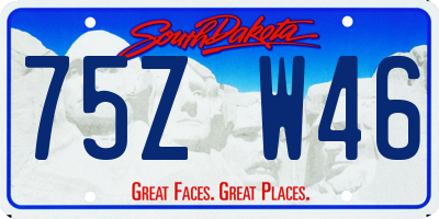 SD license plate 75ZW46