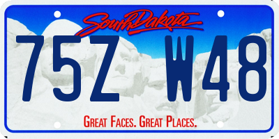 SD license plate 75ZW48