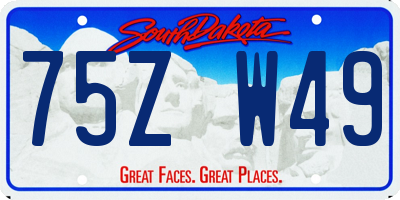SD license plate 75ZW49