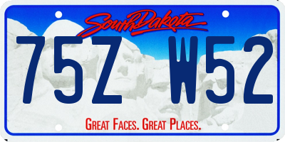SD license plate 75ZW52