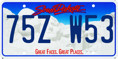 SD license plate 75ZW53