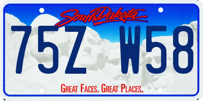 SD license plate 75ZW58