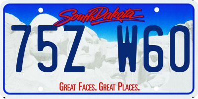 SD license plate 75ZW60