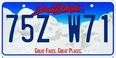 SD license plate 75ZW71