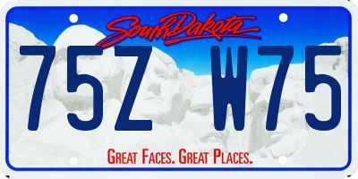 SD license plate 75ZW75