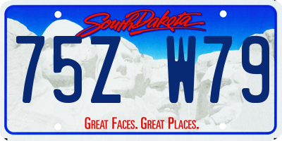 SD license plate 75ZW79