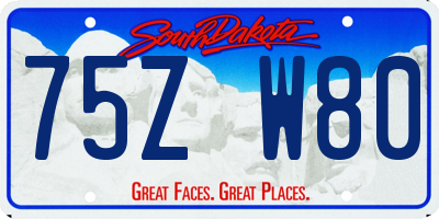 SD license plate 75ZW80