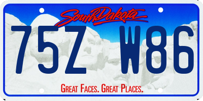 SD license plate 75ZW86