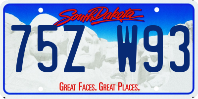 SD license plate 75ZW93