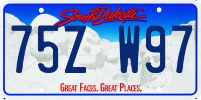 SD license plate 75ZW97