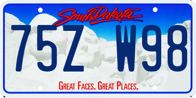 SD license plate 75ZW98