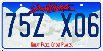 SD license plate 75ZX06